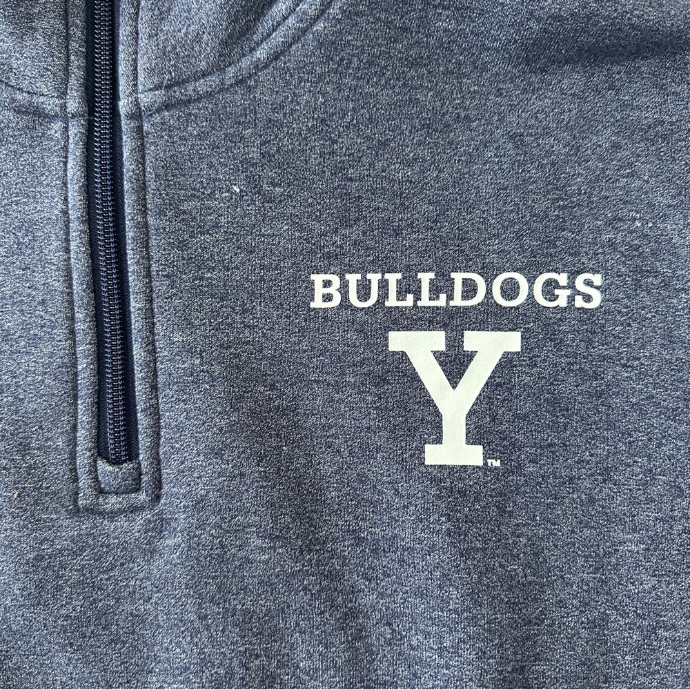 Yale Bulldogs Champion 1/4 Zip Sweatshirt Pullover Size S - Blue - (360)